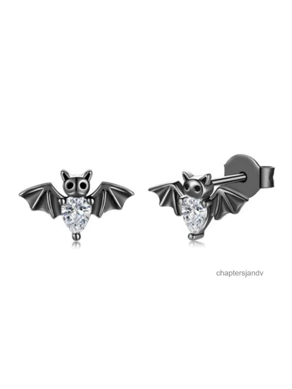 Rhinestone Bat Stud Earrings Gothic Vampire Halloween Gift